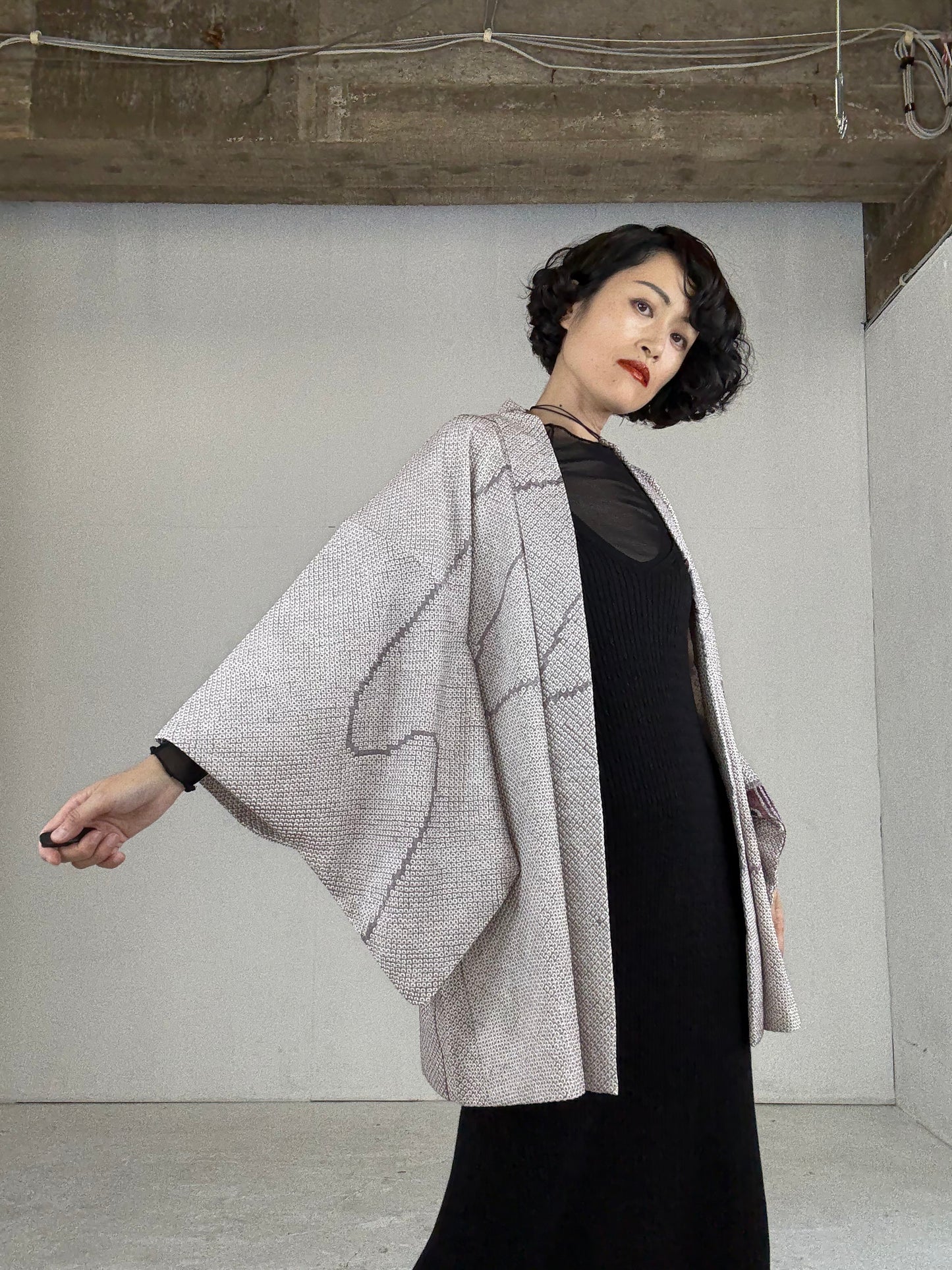 VINTAGE SHIBORI HAORI "usu-murasaki"