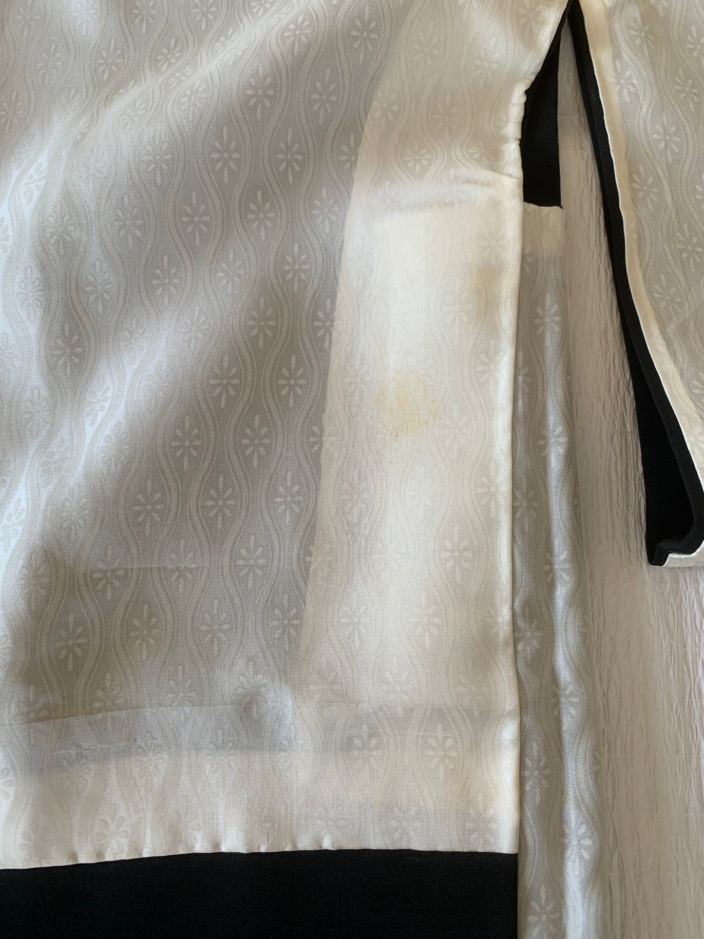 VINTAGE BLACK HAORI  "green, hanaguruma, BLK176" *damage