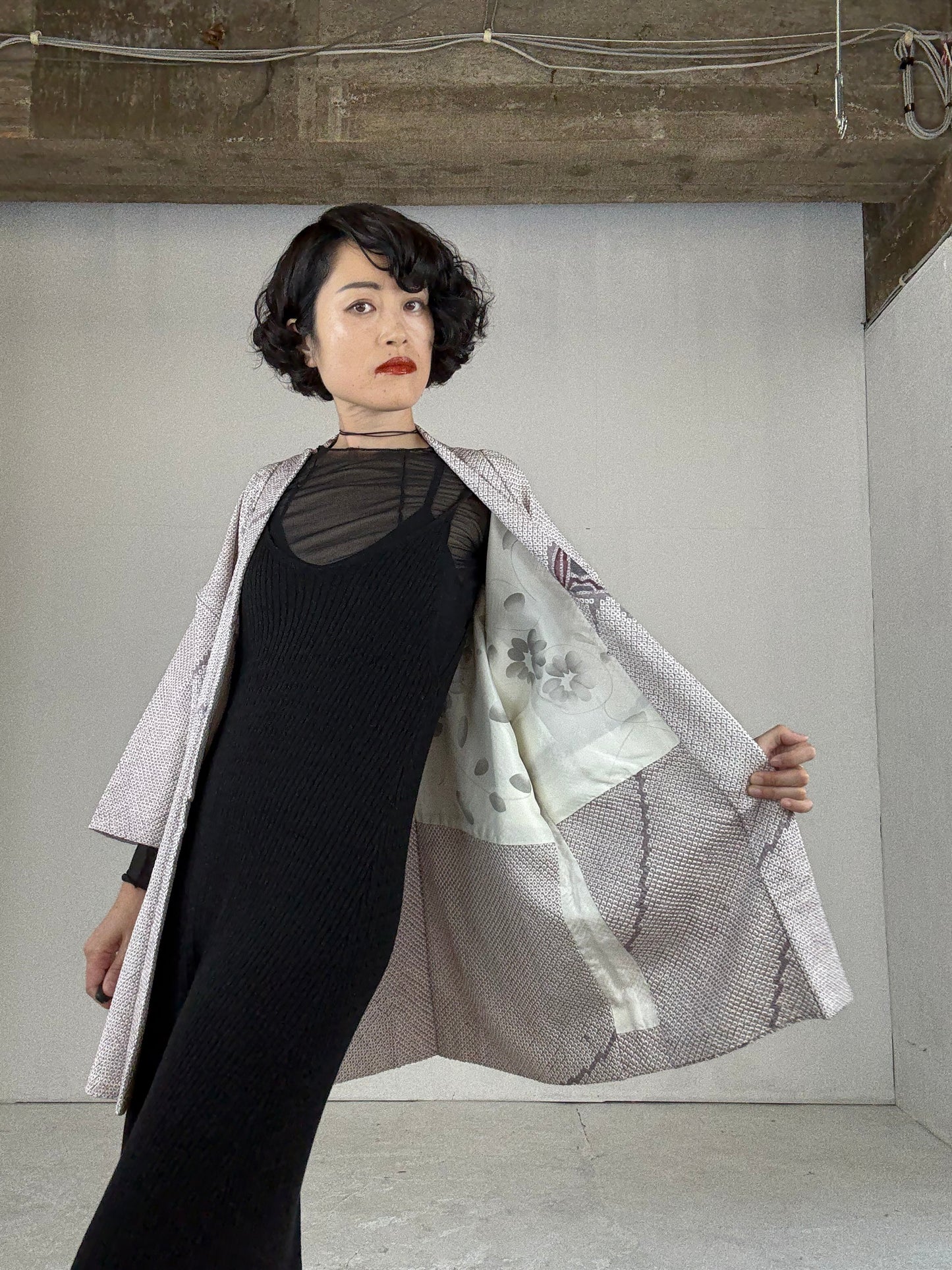 VINTAGE SHIBORI HAORI "usu-murasaki"