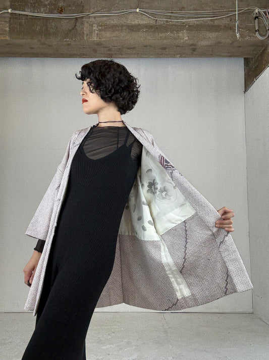 VINTAGE SHIBORI HAORI "usu-murasaki"