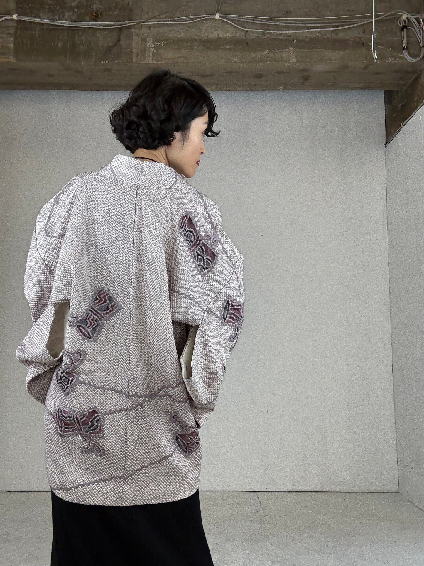 VINTAGE SHIBORI HAORI "usu-murasaki"