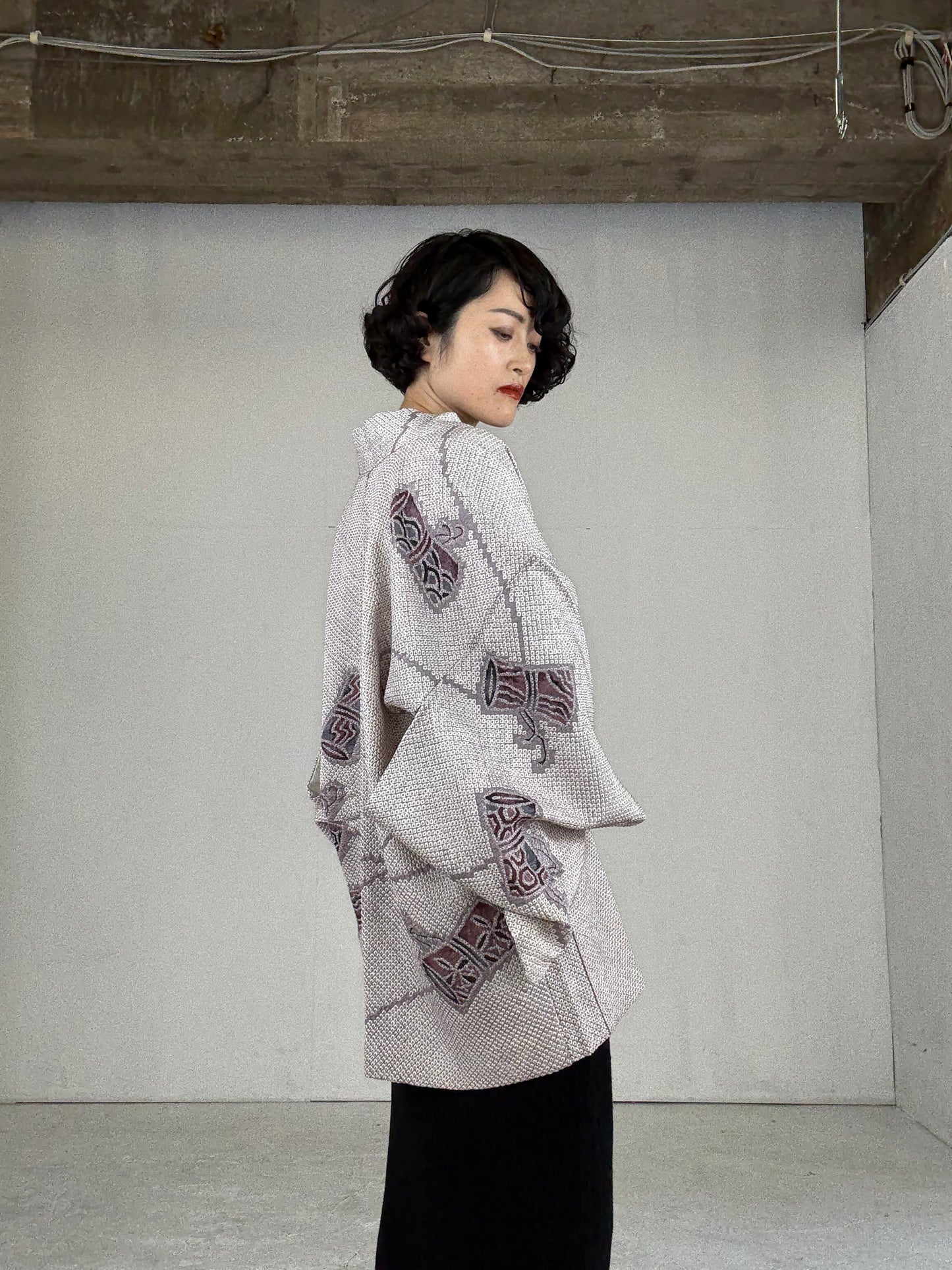 VINTAGE SHIBORI HAORI "usu-murasaki"
