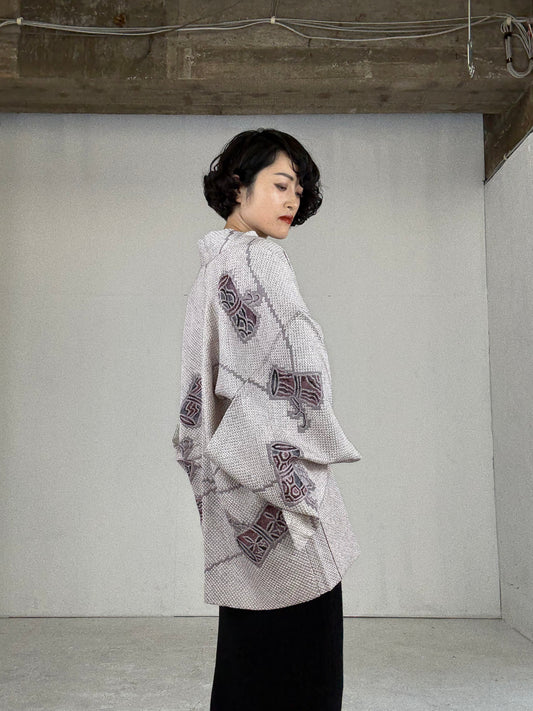 VINTAGE SHIBORI HAORI "usu-murasaki"