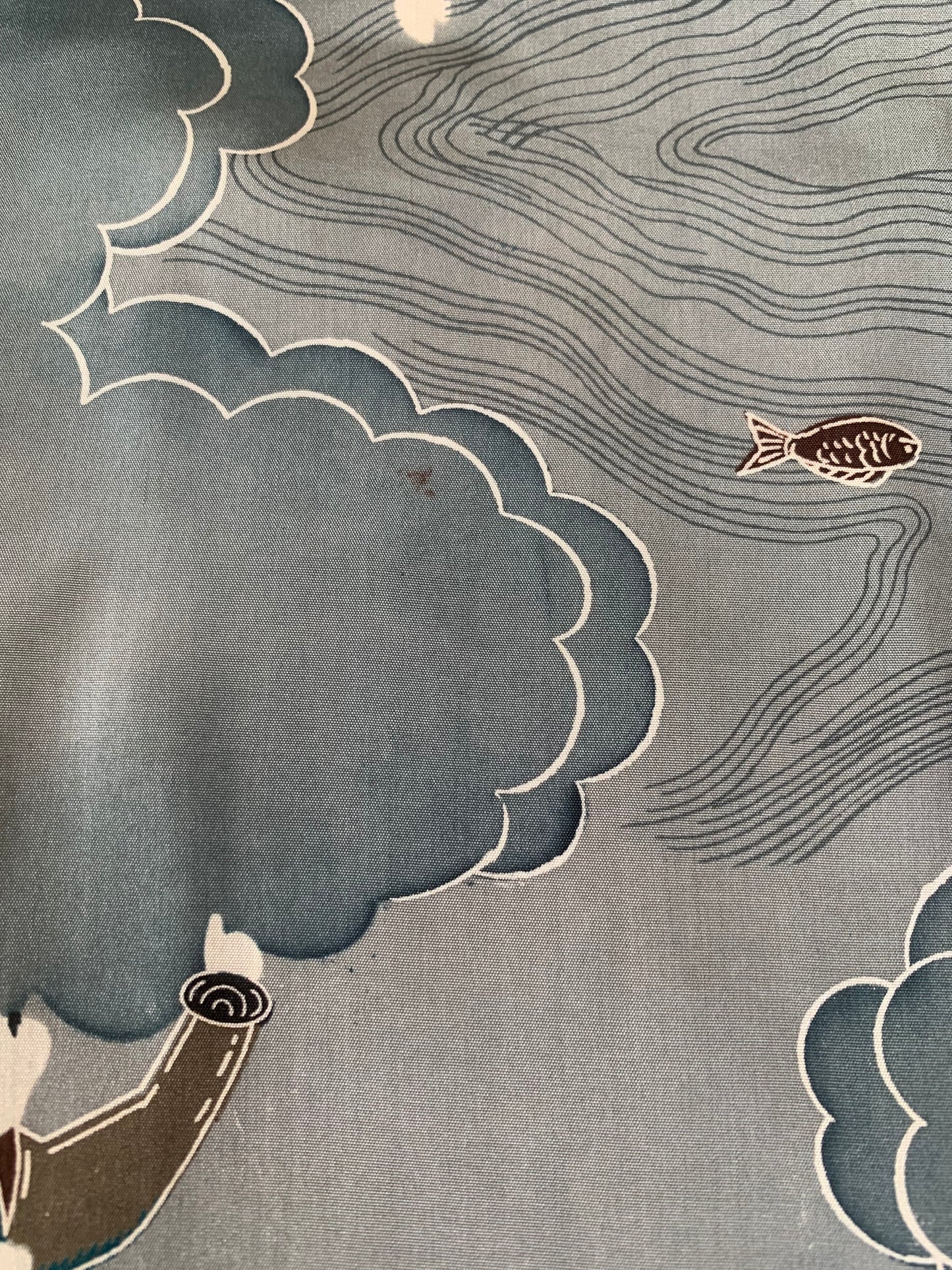 VINTAGE KUROMONTSUKI HAORI "hidari-mitsudomoe, KUR112" *damage