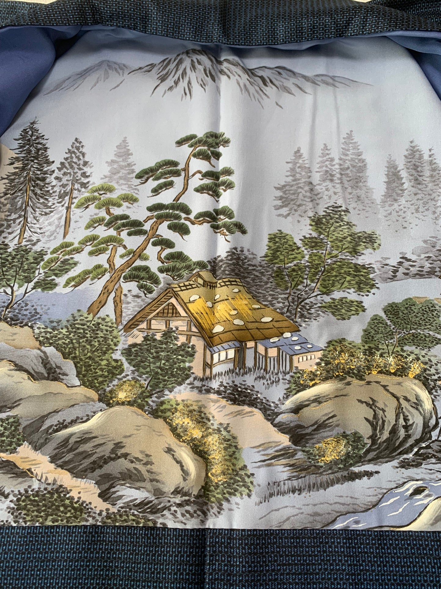 Vintage Oshima Tsumugi Haori & Kimono Pants Set "ASB011" — Upcycled from Japanese Kimono