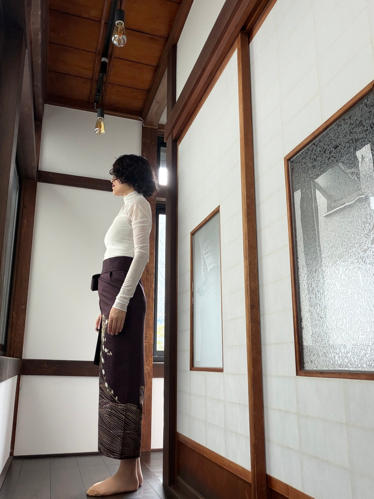 IROTOME SKIRT UPCYCLED FROM JAPANESE KIMONO "IRO141"