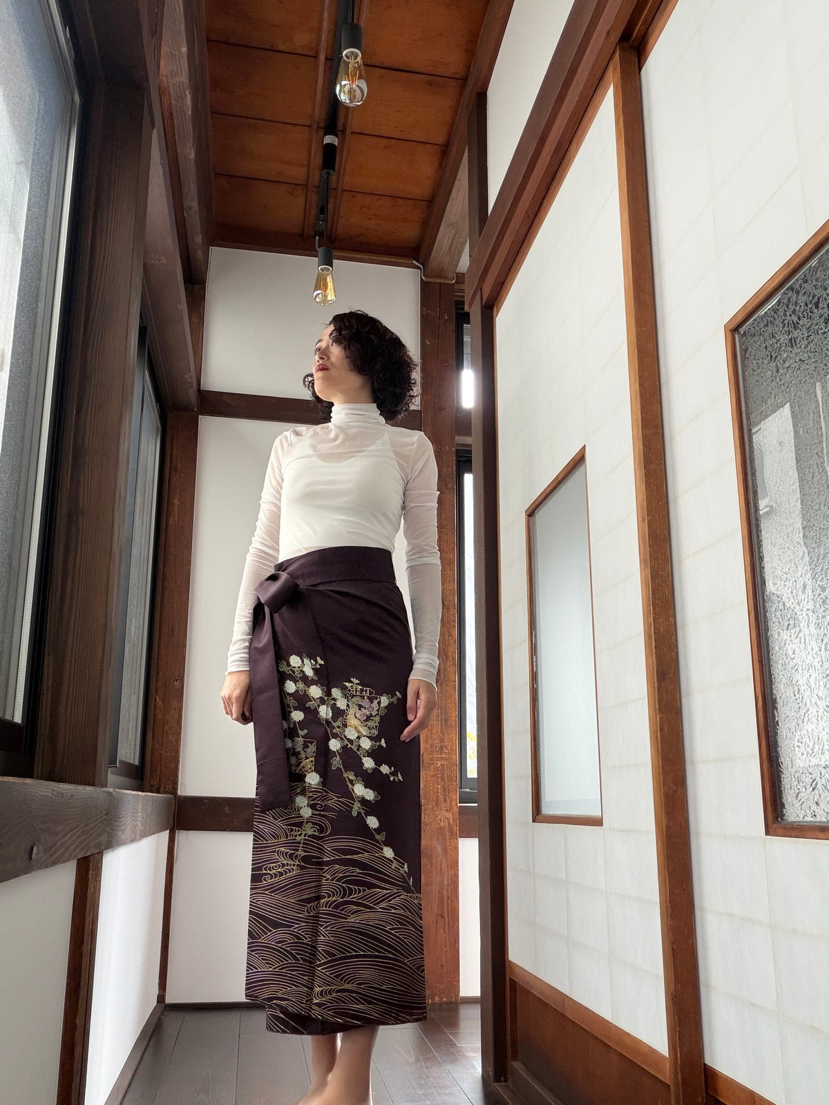 IROTOME SKIRT UPCYCLED FROM JAPANESE KIMONO "IRO141"