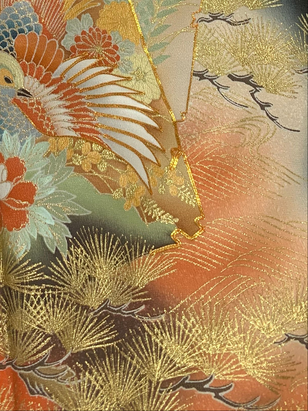 EDO-ZUMA SKIRT UPCYCLED FROM JAPANESE KIMONO "EDO040"