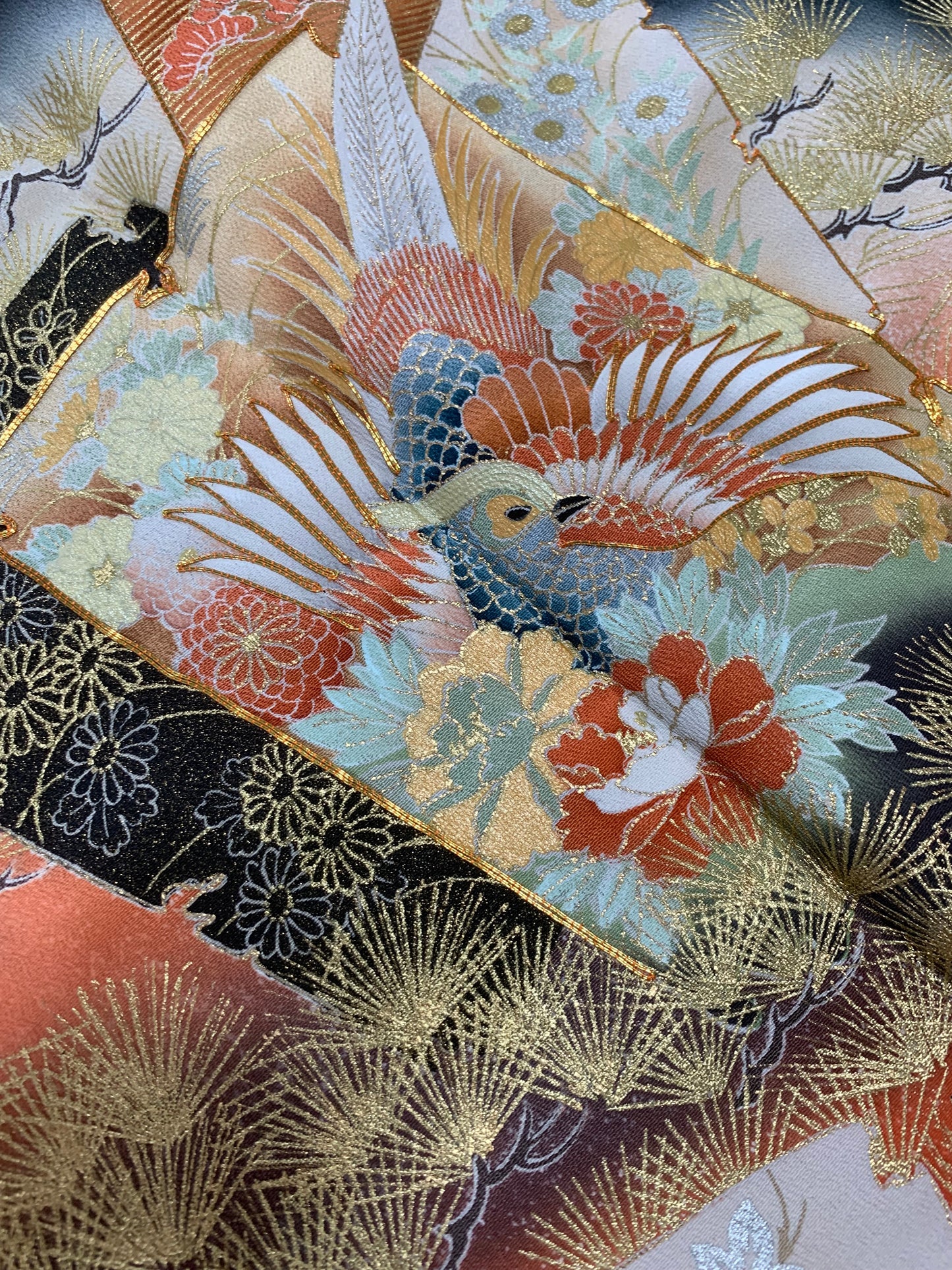 EDO-ZUMA SKIRT UPCYCLED FROM JAPANESE KIMONO "EDO040"