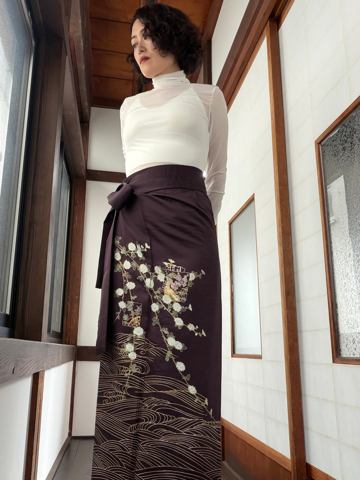 IROTOME SKIRT UPCYCLED FROM JAPANESE KIMONO "IRO141"
