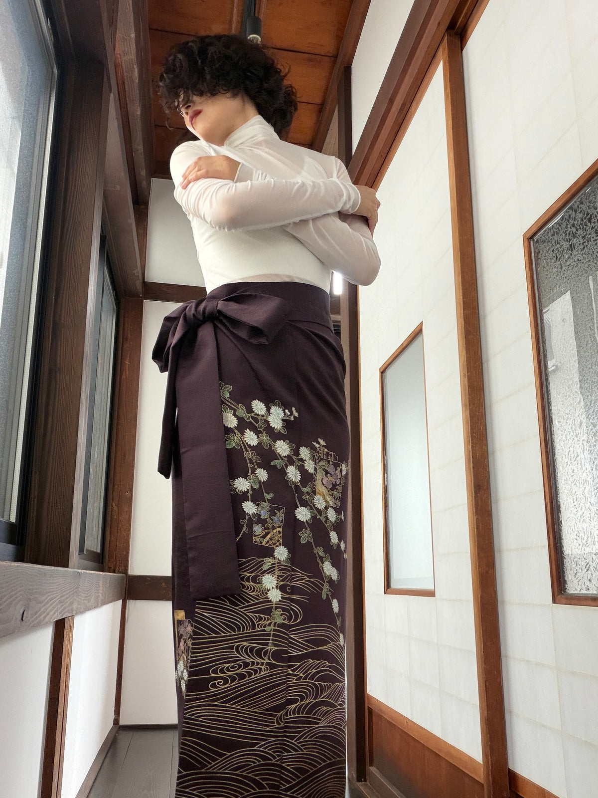 IROTOME SKIRT UPCYCLED FROM JAPANESE KIMONO "IRO141"