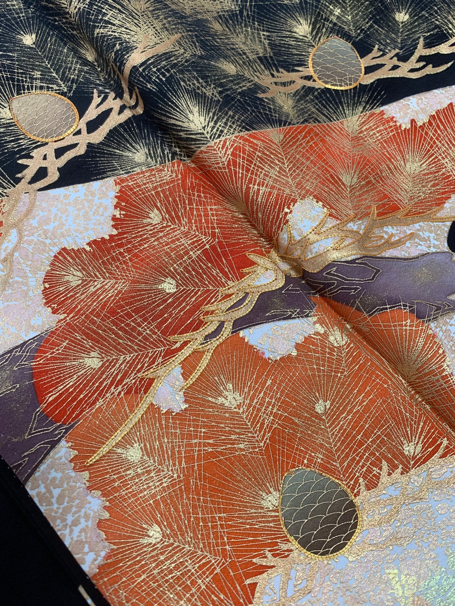 EDO-ZUMA SKIRT UPCYCLED FROM JAPANESE KIMONO "EDO043"