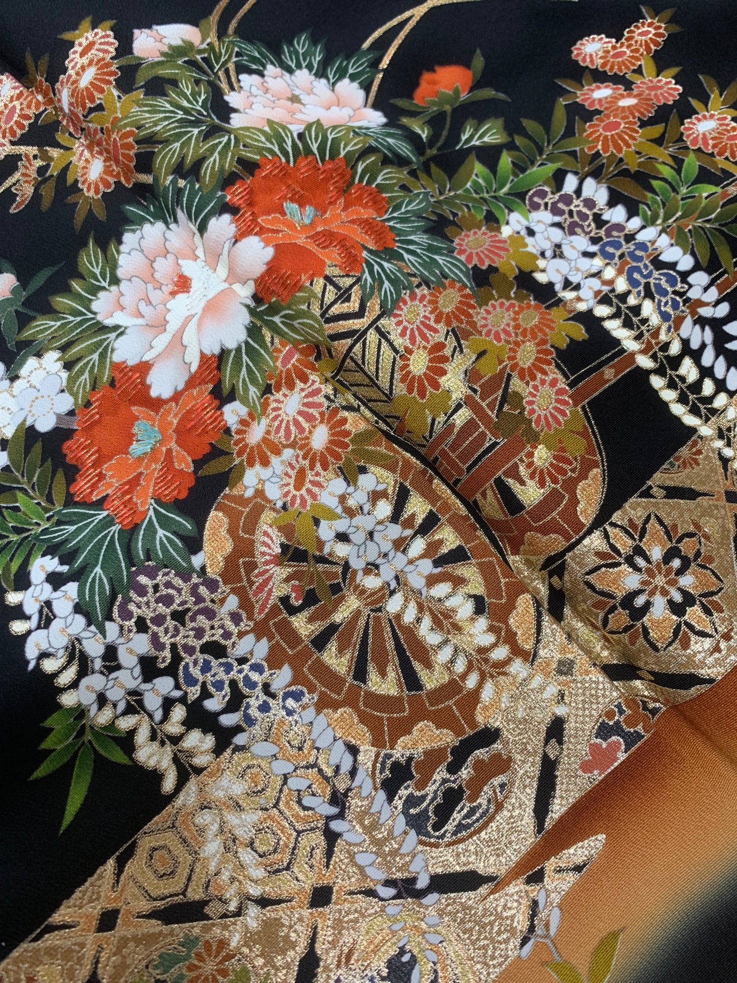 EDO-ZUMA SKIRT UPCYCLED FROM JAPANESE KIMONO "EDO044"