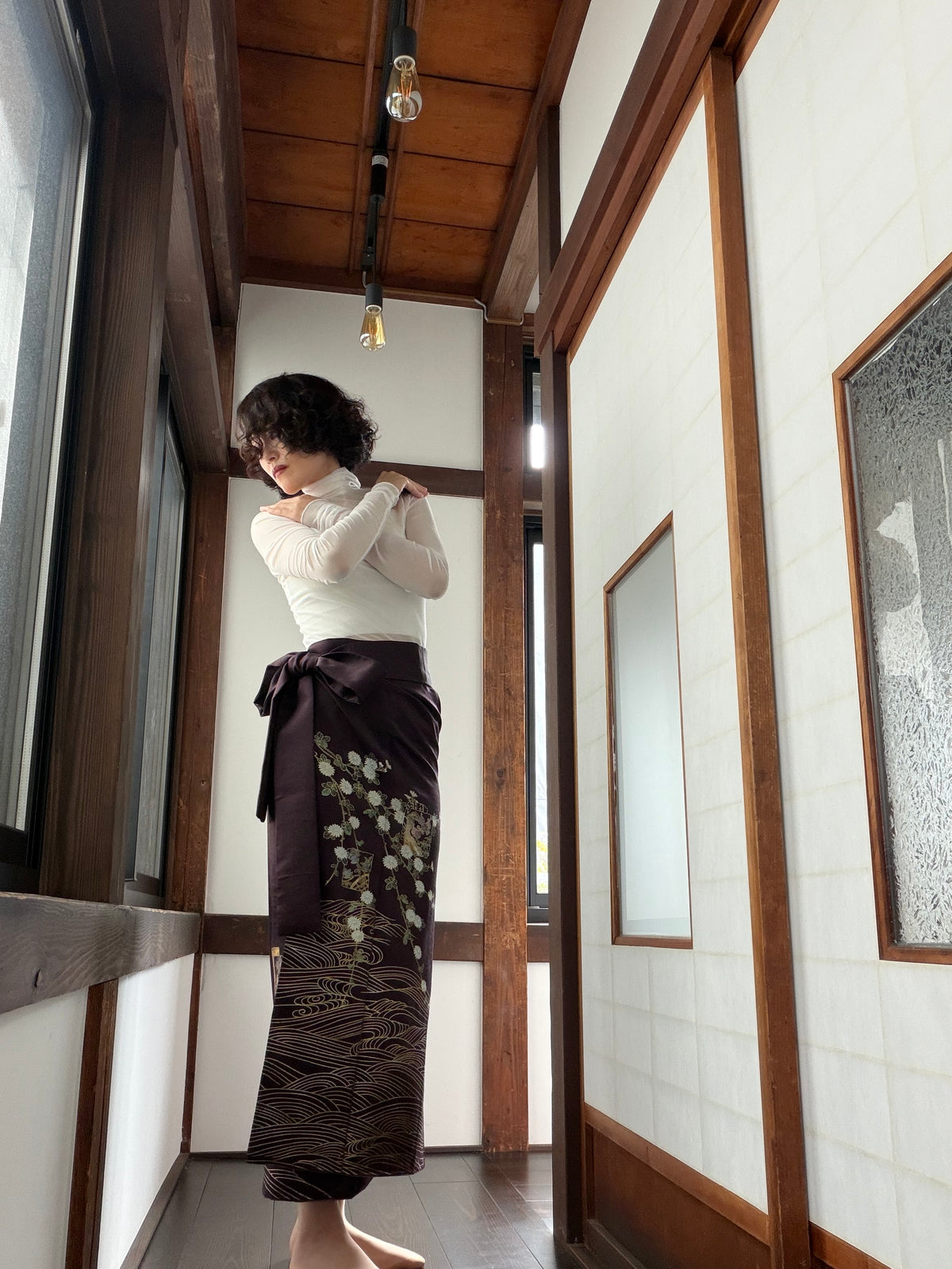 IROTOME SKIRT UPCYCLED FROM JAPANESE KIMONO "IRO141"