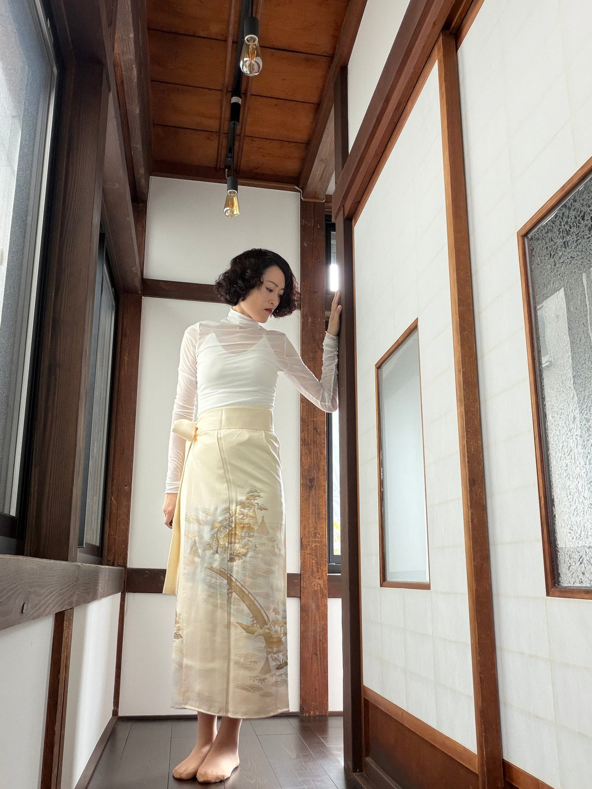 IROTOME SKIRT UPCYCLED FROM JAPANESE KIMONO "IRO143"