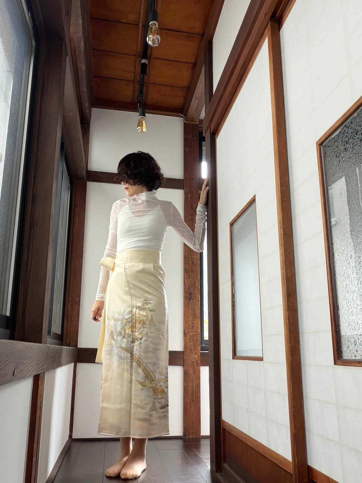 IROTOME SKIRT UPCYCLED FROM JAPANESE KIMONO "IRO143"