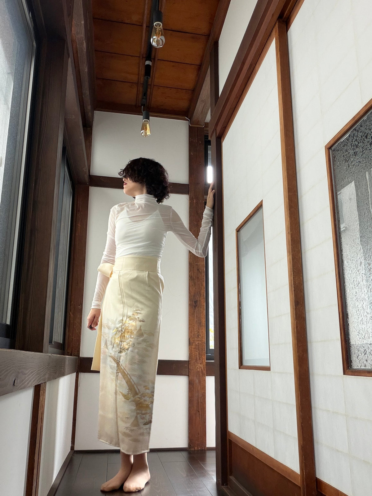 IROTOME SKIRT UPCYCLED FROM JAPANESE KIMONO "IRO143"