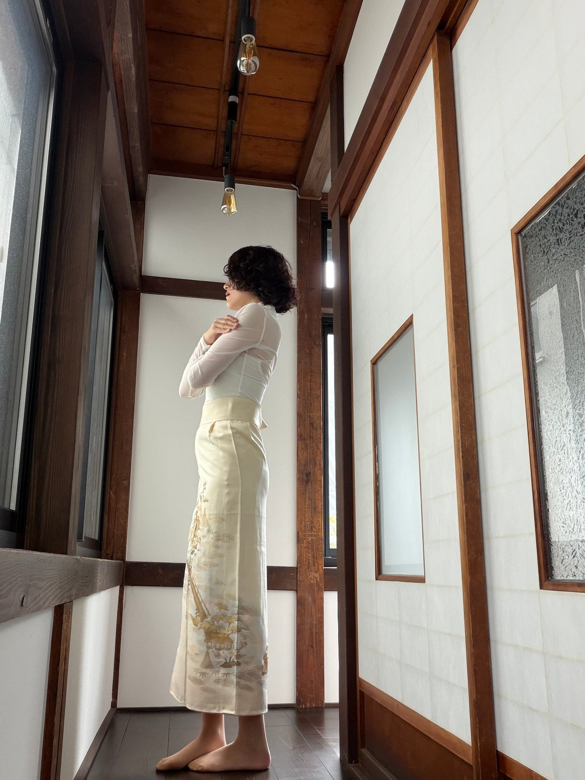 IROTOME SKIRT UPCYCLED FROM JAPANESE KIMONO "IRO143"