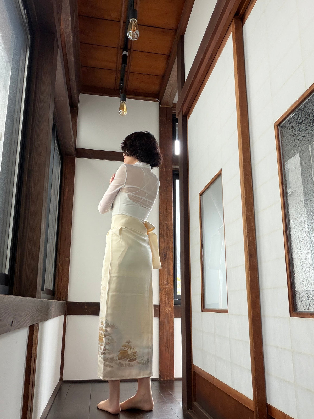 IROTOME SKIRT UPCYCLED FROM JAPANESE KIMONO "IRO143"