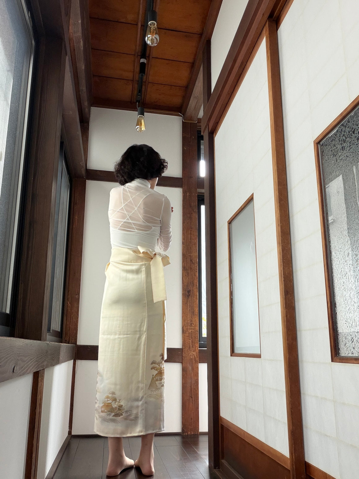 IROTOME SKIRT UPCYCLED FROM JAPANESE KIMONO "IRO143"