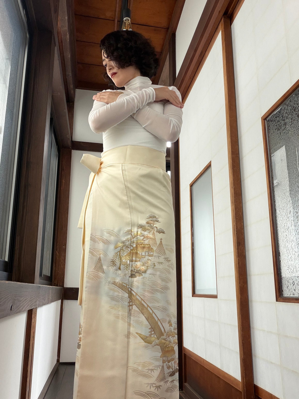 IROTOME SKIRT UPCYCLED FROM JAPANESE KIMONO "IRO143"