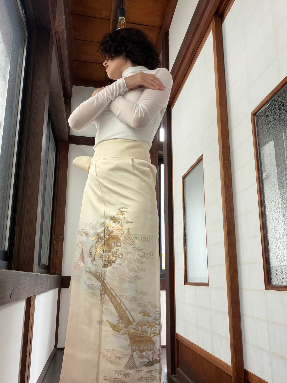 IROTOME SKIRT UPCYCLED FROM JAPANESE KIMONO "IRO143"