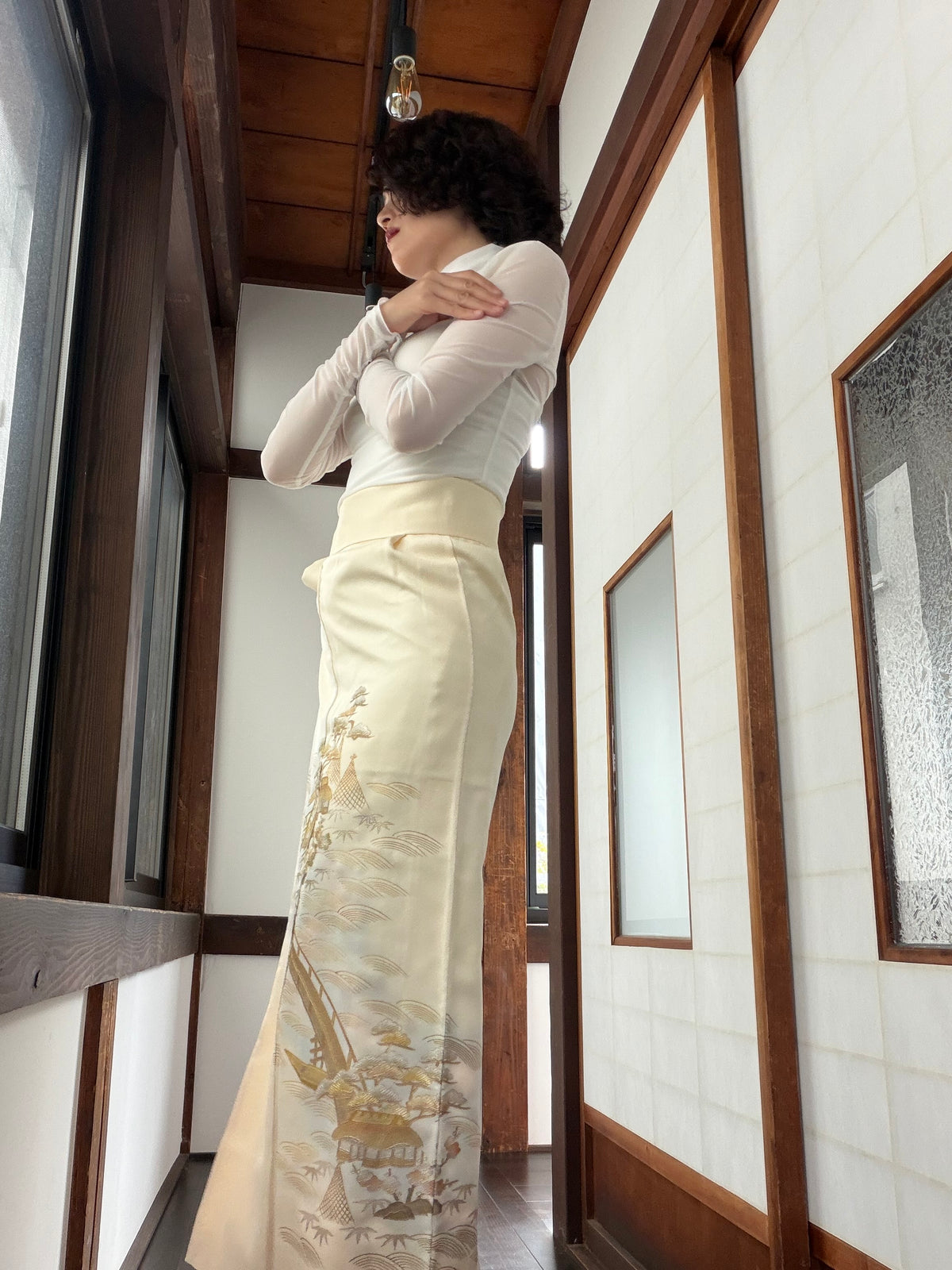 IROTOME SKIRT UPCYCLED FROM JAPANESE KIMONO "IRO143"