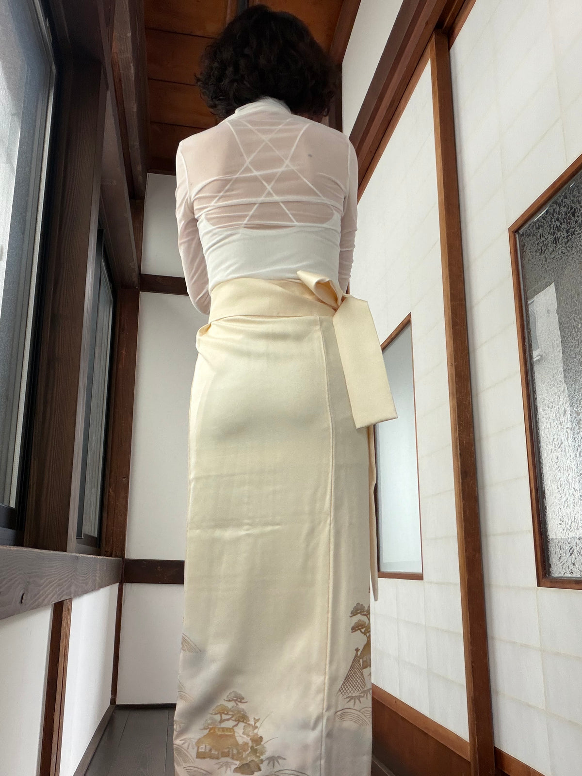 IROTOME SKIRT UPCYCLED FROM JAPANESE KIMONO "IRO143"