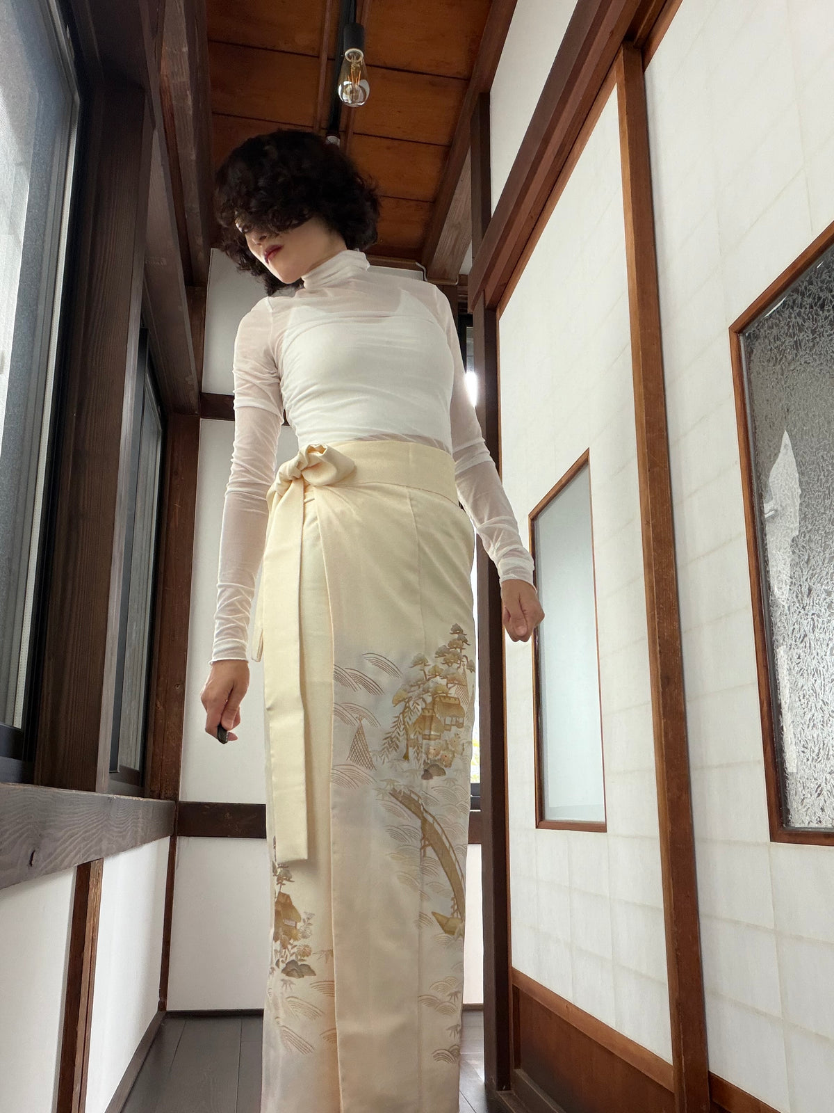 IROTOME SKIRT UPCYCLED FROM JAPANESE KIMONO "IRO143"