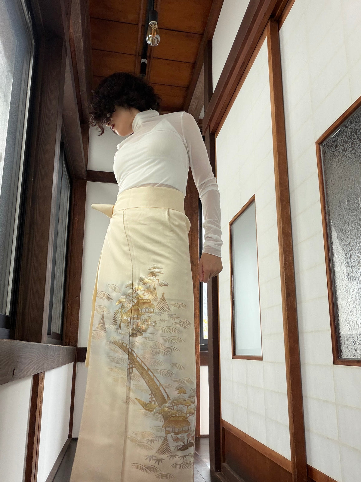 IROTOME SKIRT UPCYCLED FROM JAPANESE KIMONO "IRO143"