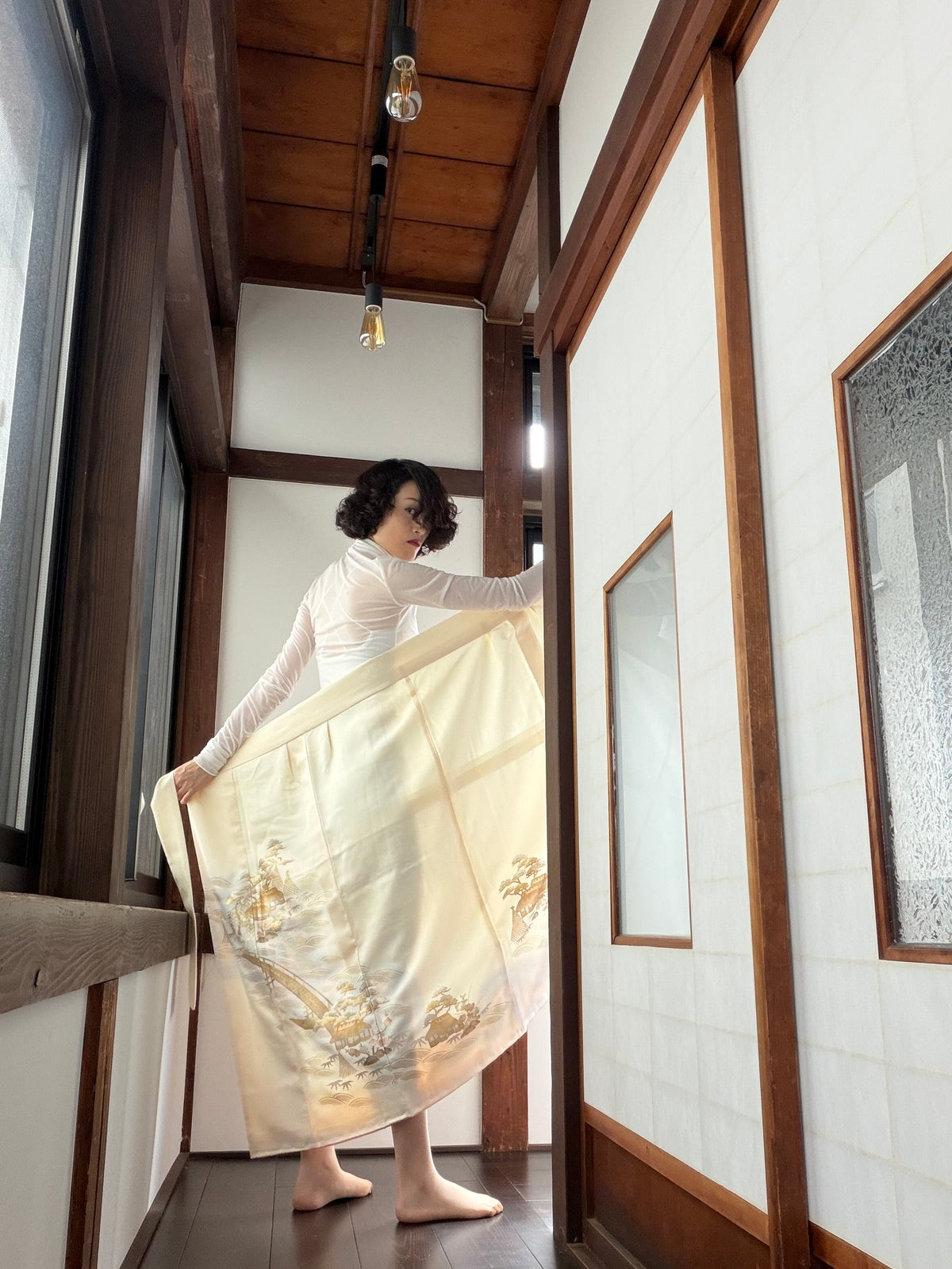 IROTOME SKIRT UPCYCLED FROM JAPANESE KIMONO "IRO143"