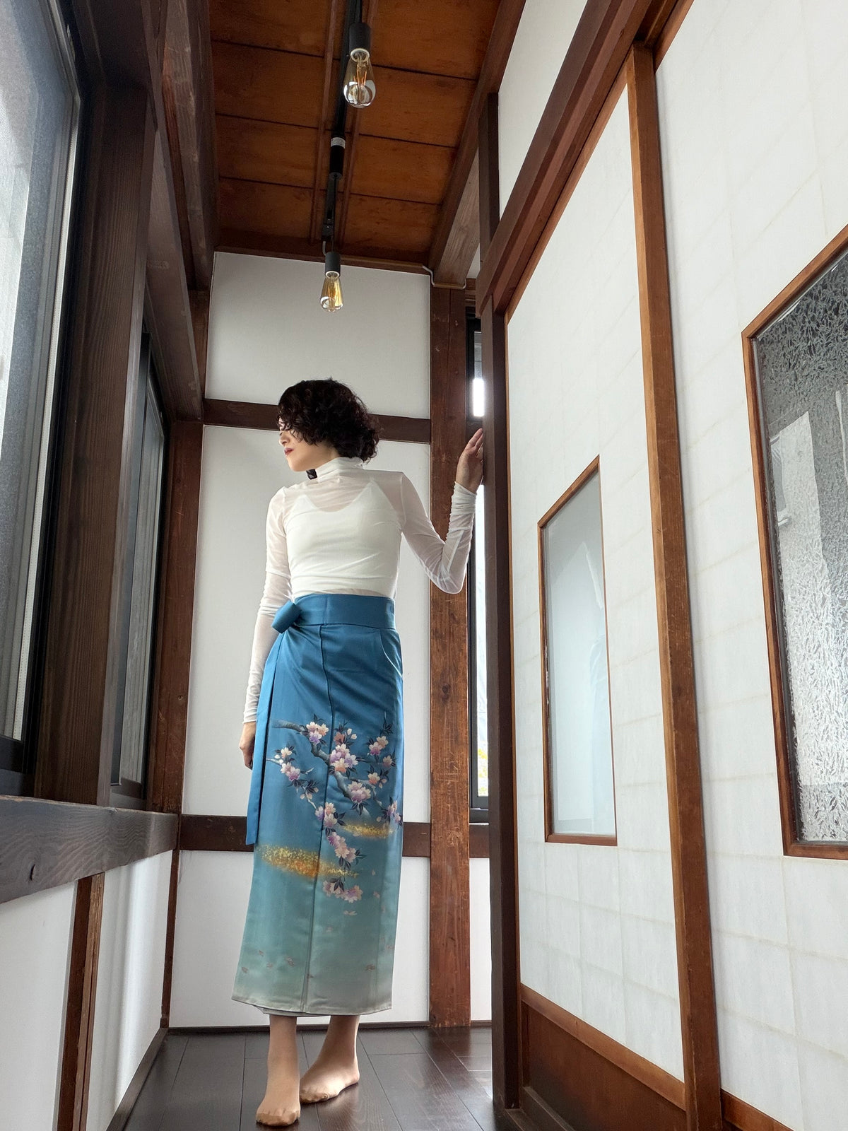 IROTOME SKIRT UPCYCLED FROM JAPANESE KIMONO "IRO144"