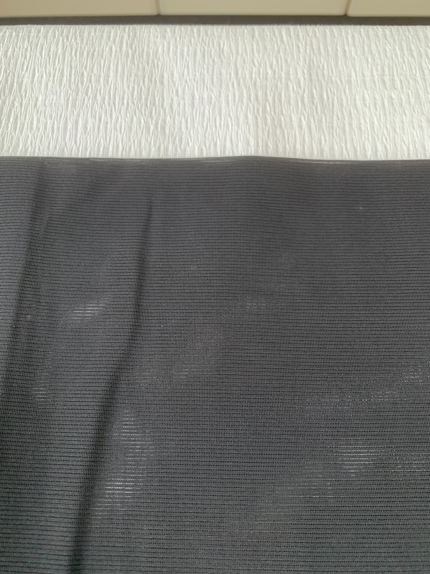 VINTAGE BLACK HAORI SHEER “ro, haba, tsutakamon, SHH043" *damage