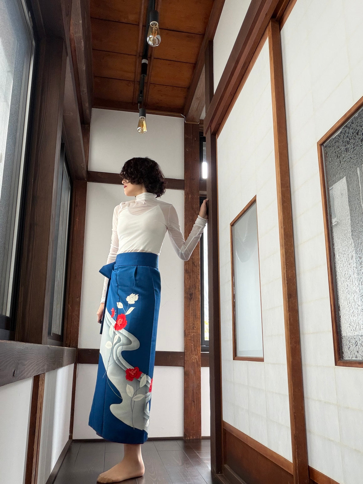 IROTOME SKIRT UPCYCLED FROM JAPANESE KIMONO "IRO146"