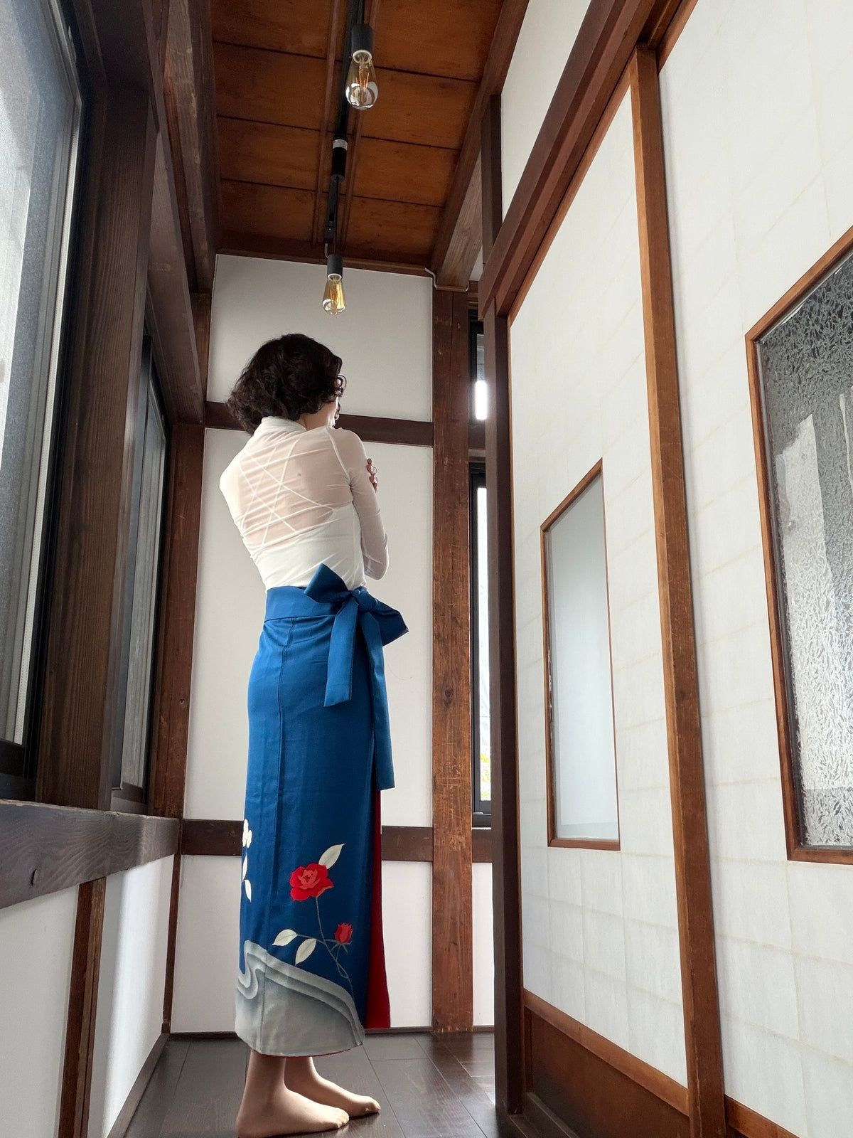 IROTOME SKIRT UPCYCLED FROM JAPANESE KIMONO "IRO146"