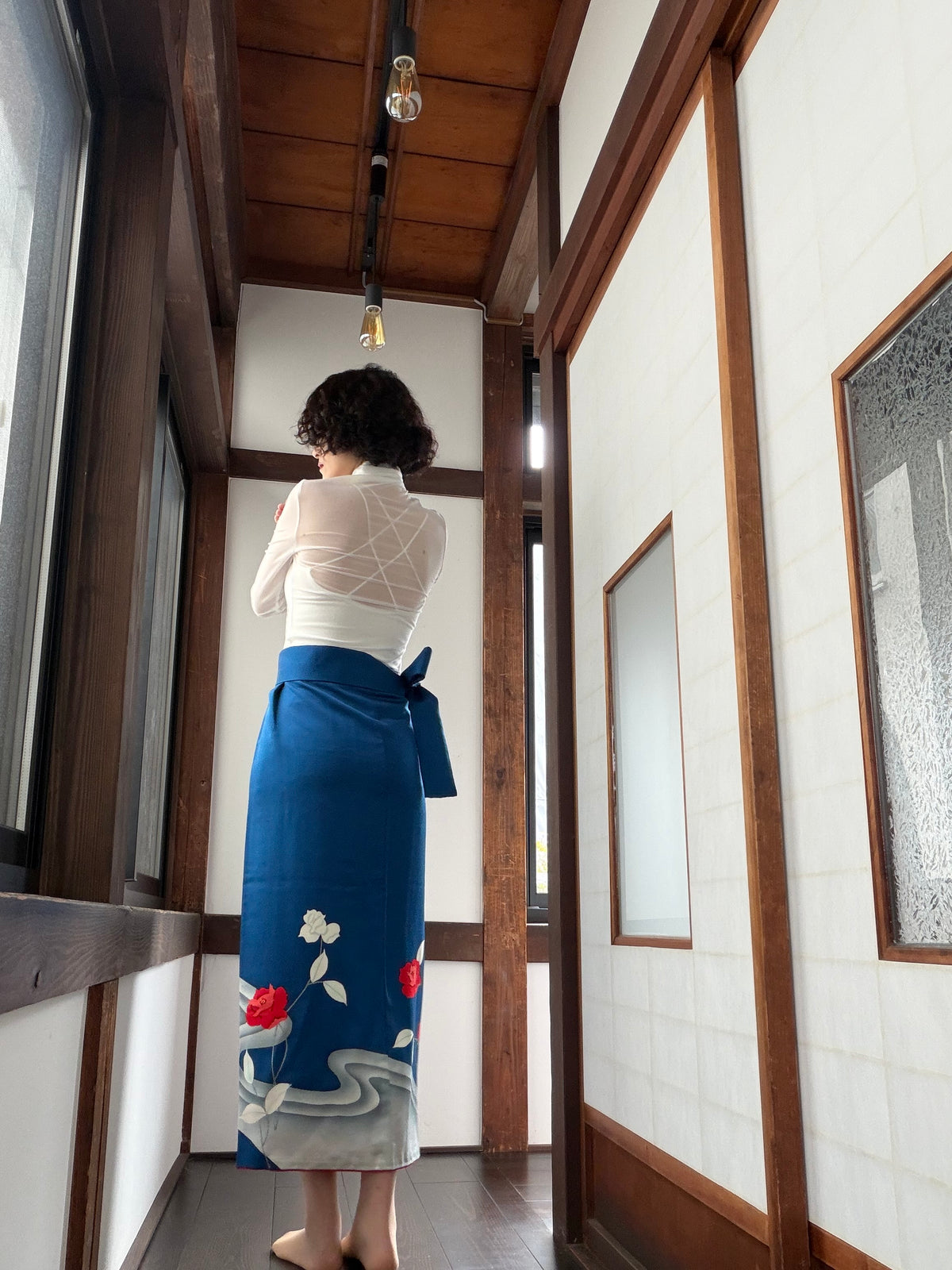 IROTOME SKIRT UPCYCLED FROM JAPANESE KIMONO "IRO146"