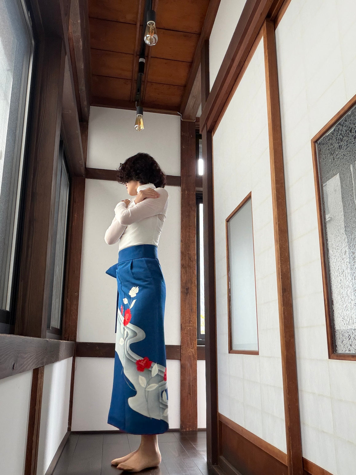 IROTOME SKIRT UPCYCLED FROM JAPANESE KIMONO "IRO146"