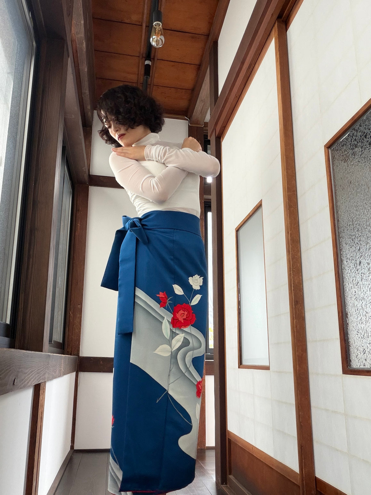 IROTOME SKIRT UPCYCLED FROM JAPANESE KIMONO "IRO146"