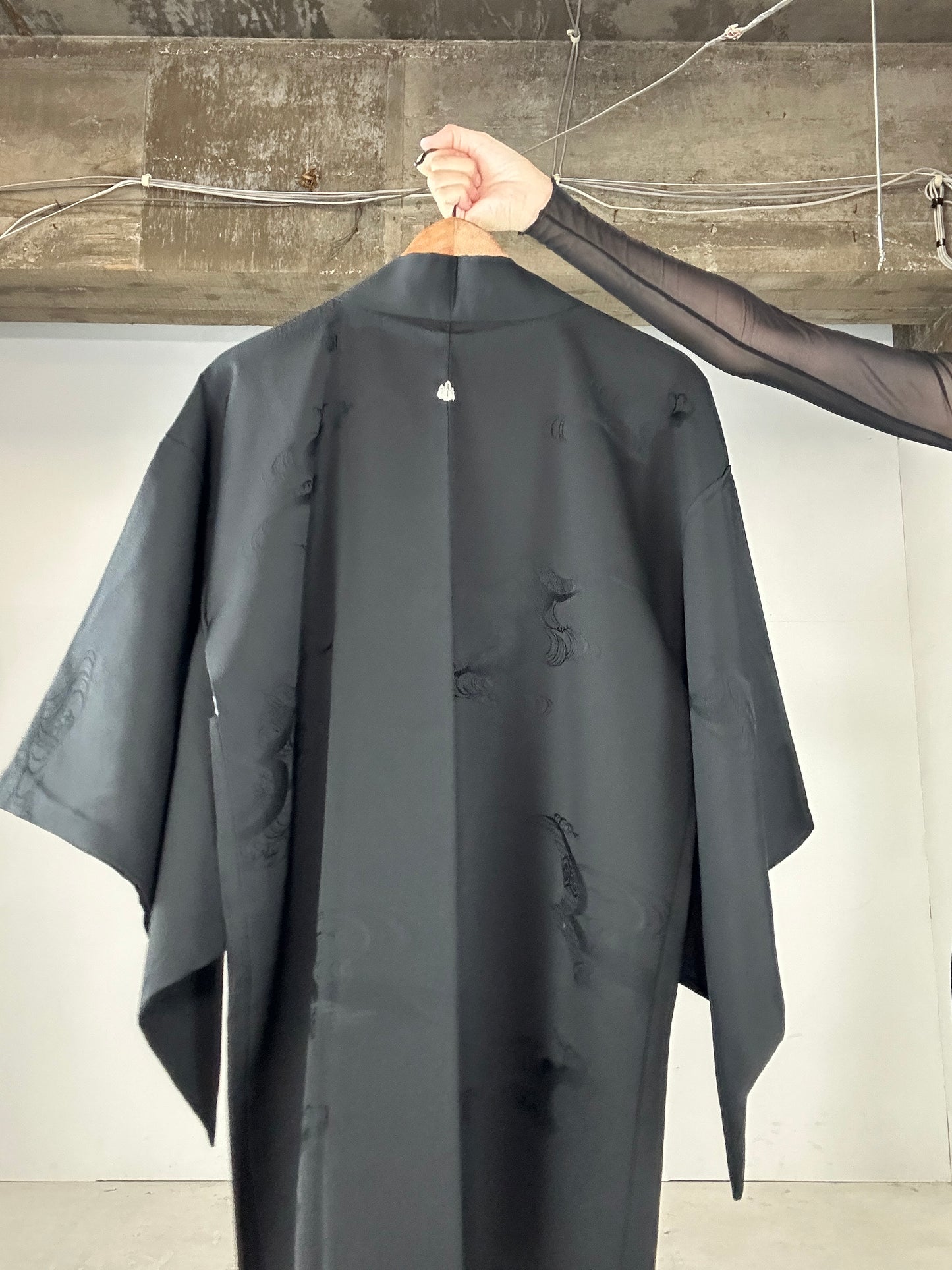 VINTAGE BLACK HAORI "ryusui”