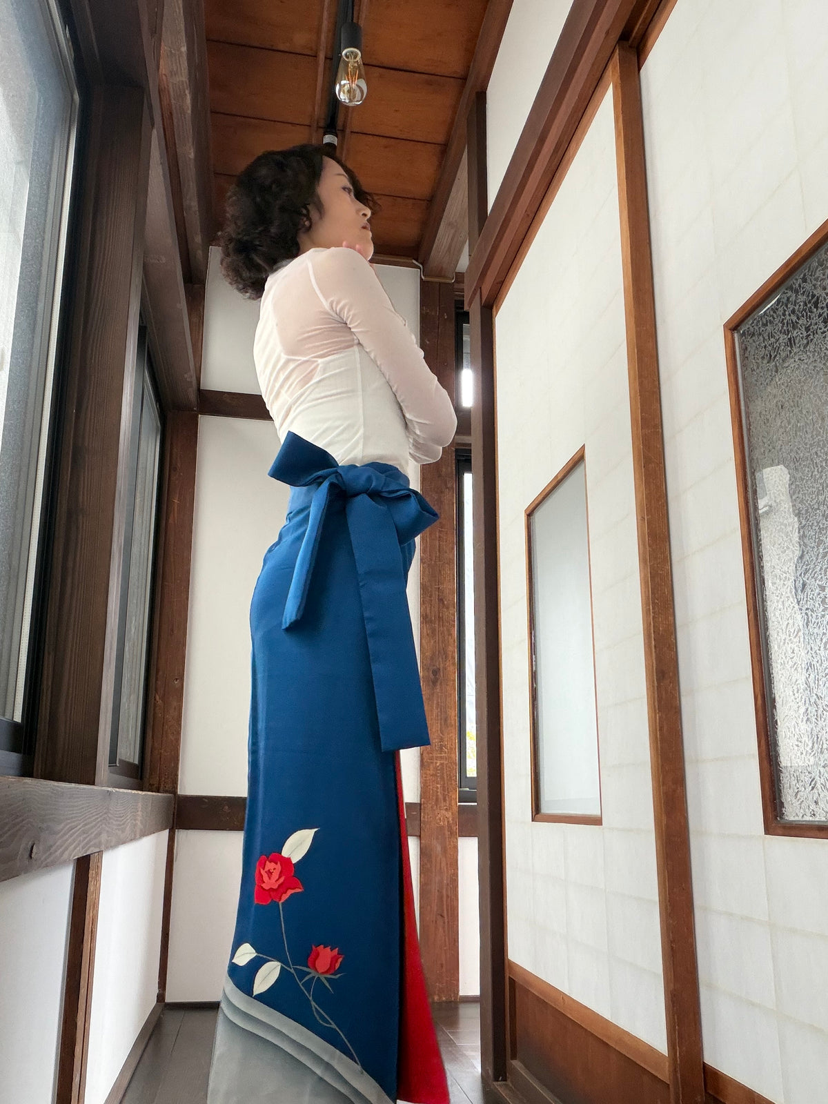 IROTOME SKIRT UPCYCLED FROM JAPANESE KIMONO "IRO146"
