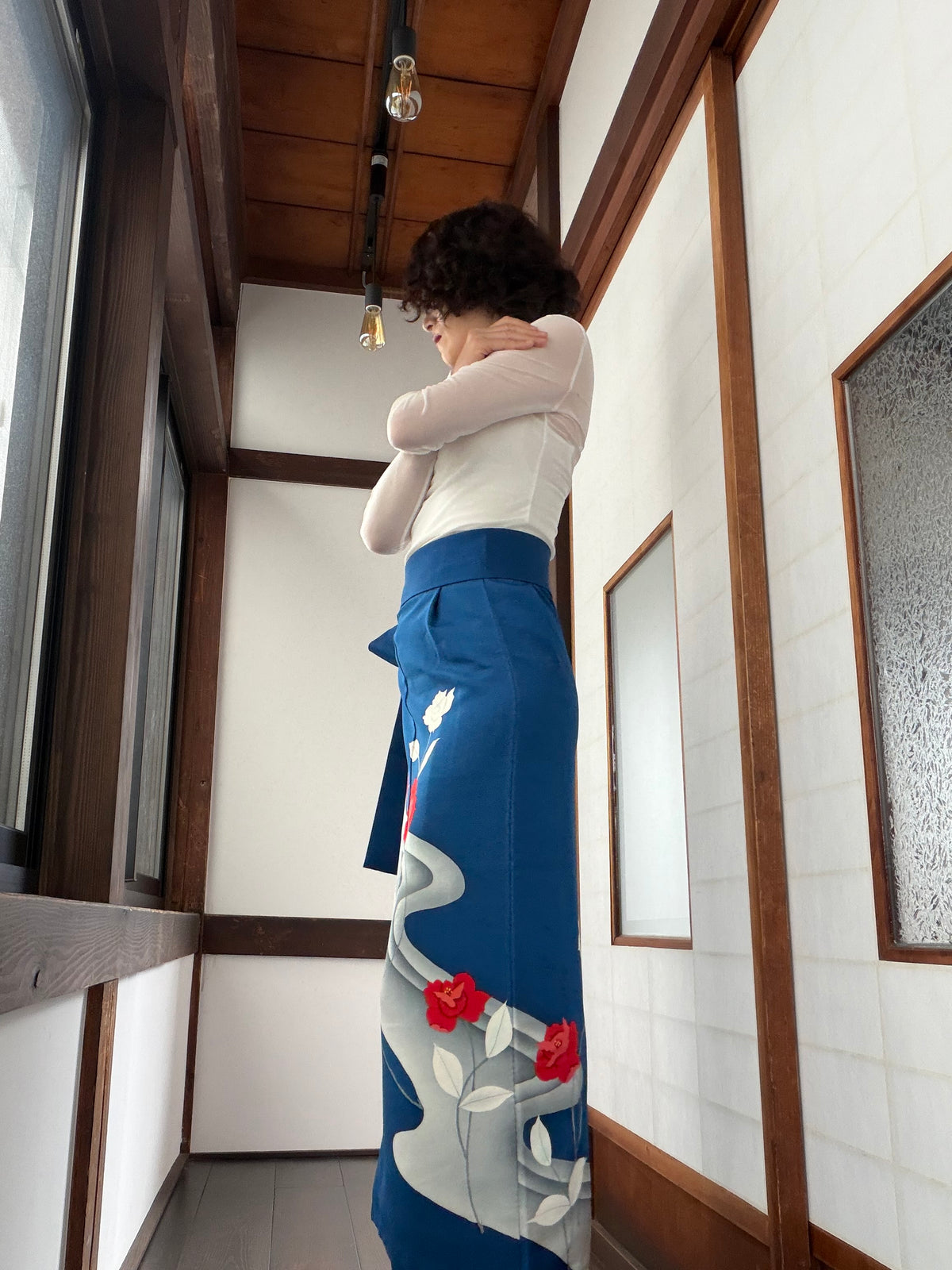 IROTOME SKIRT UPCYCLED FROM JAPANESE KIMONO "IRO146"