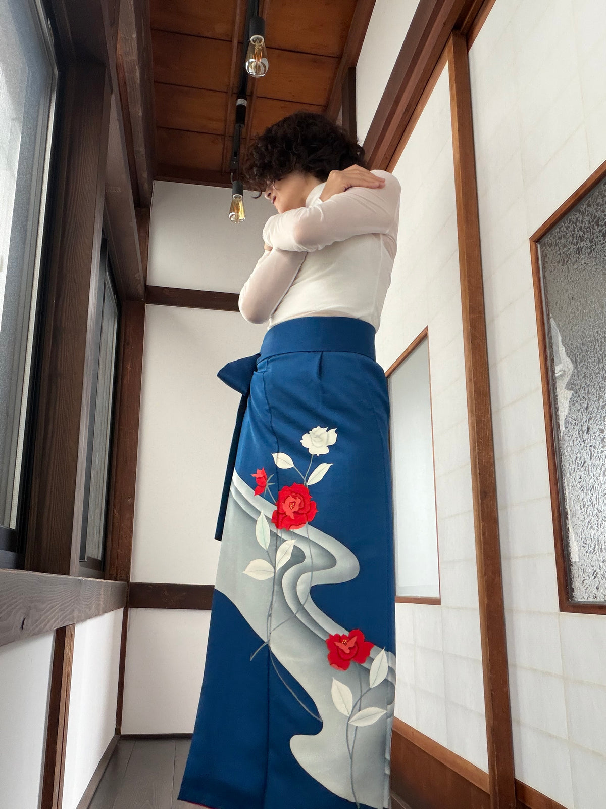 IROTOME SKIRT UPCYCLED FROM JAPANESE KIMONO "IRO146"