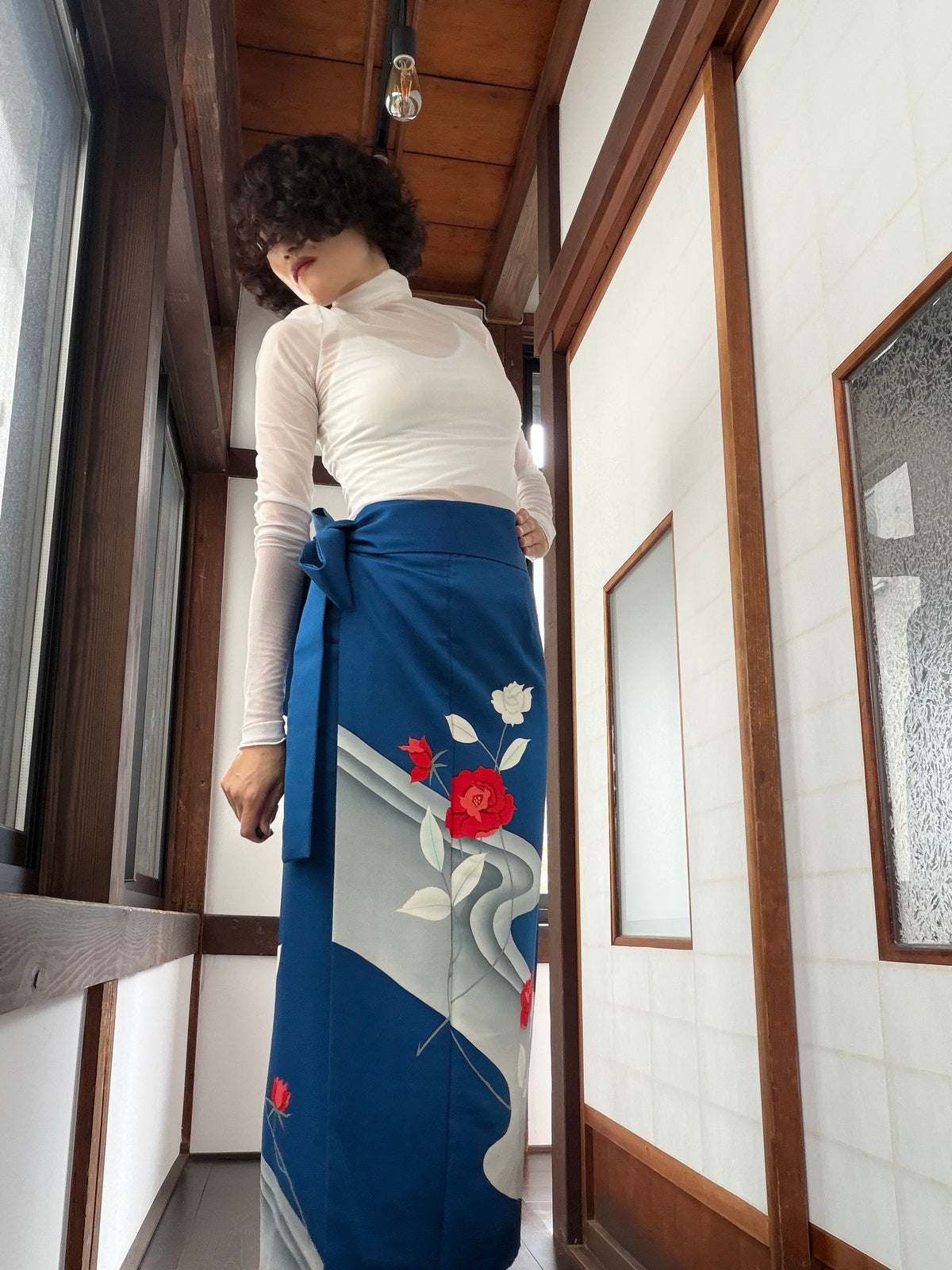IROTOME SKIRT UPCYCLED FROM JAPANESE KIMONO "IRO146"