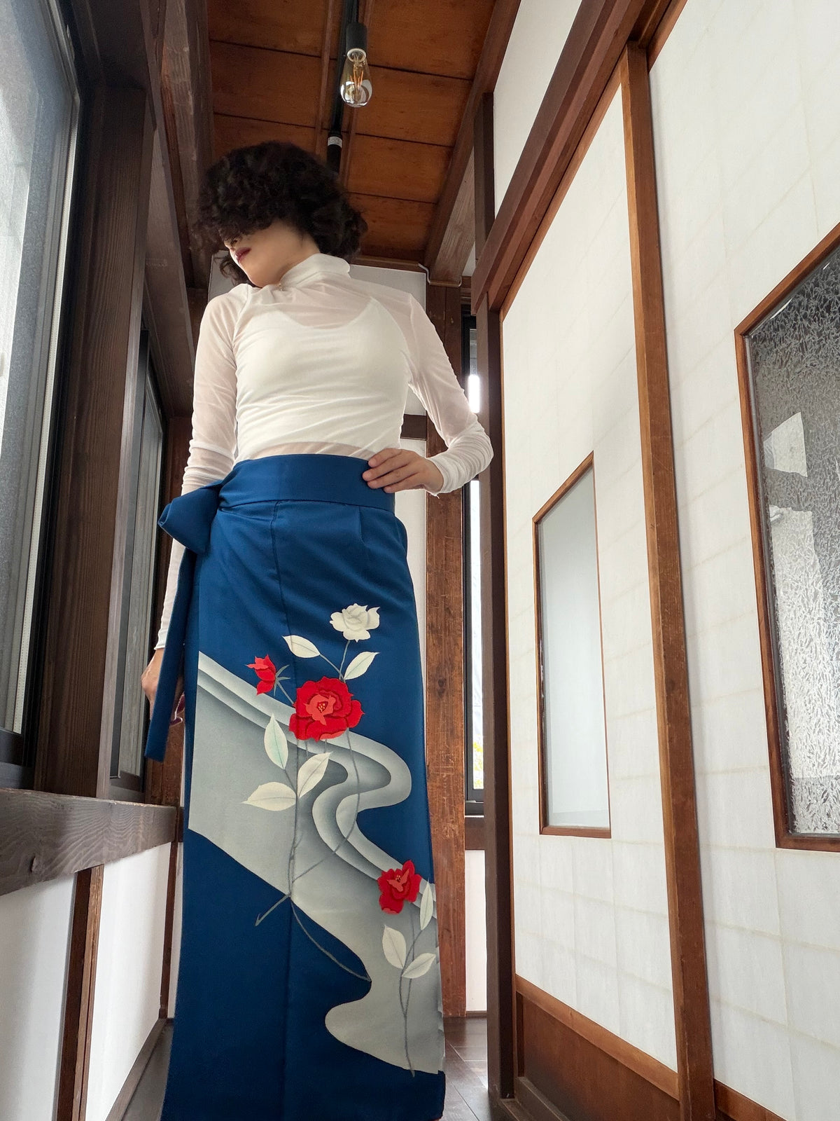 IROTOME SKIRT UPCYCLED FROM JAPANESE KIMONO "IRO146"