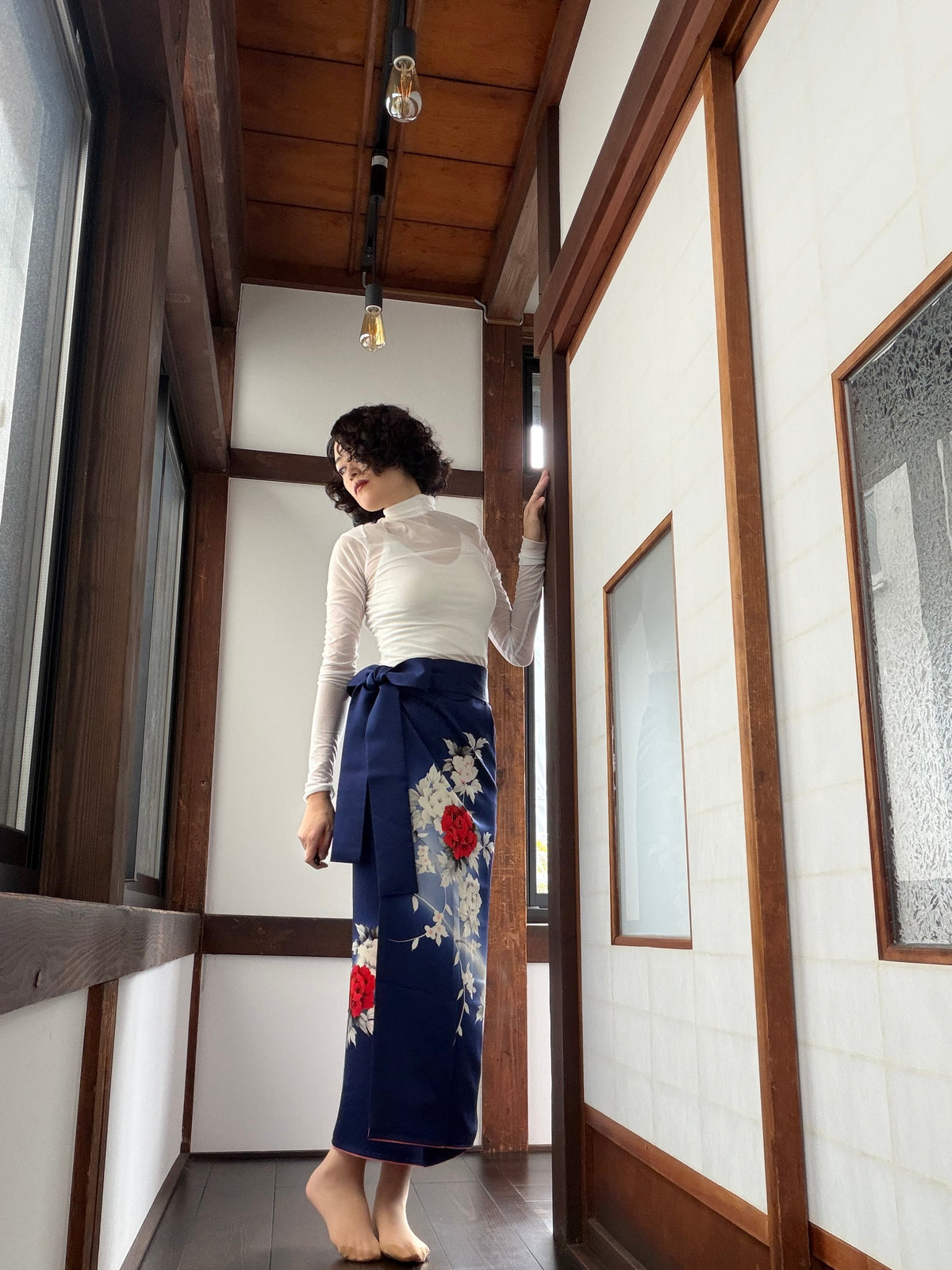 IROTOME SKIRT UPCYCLED FROM JAPANESE KIMONO "IRO147"