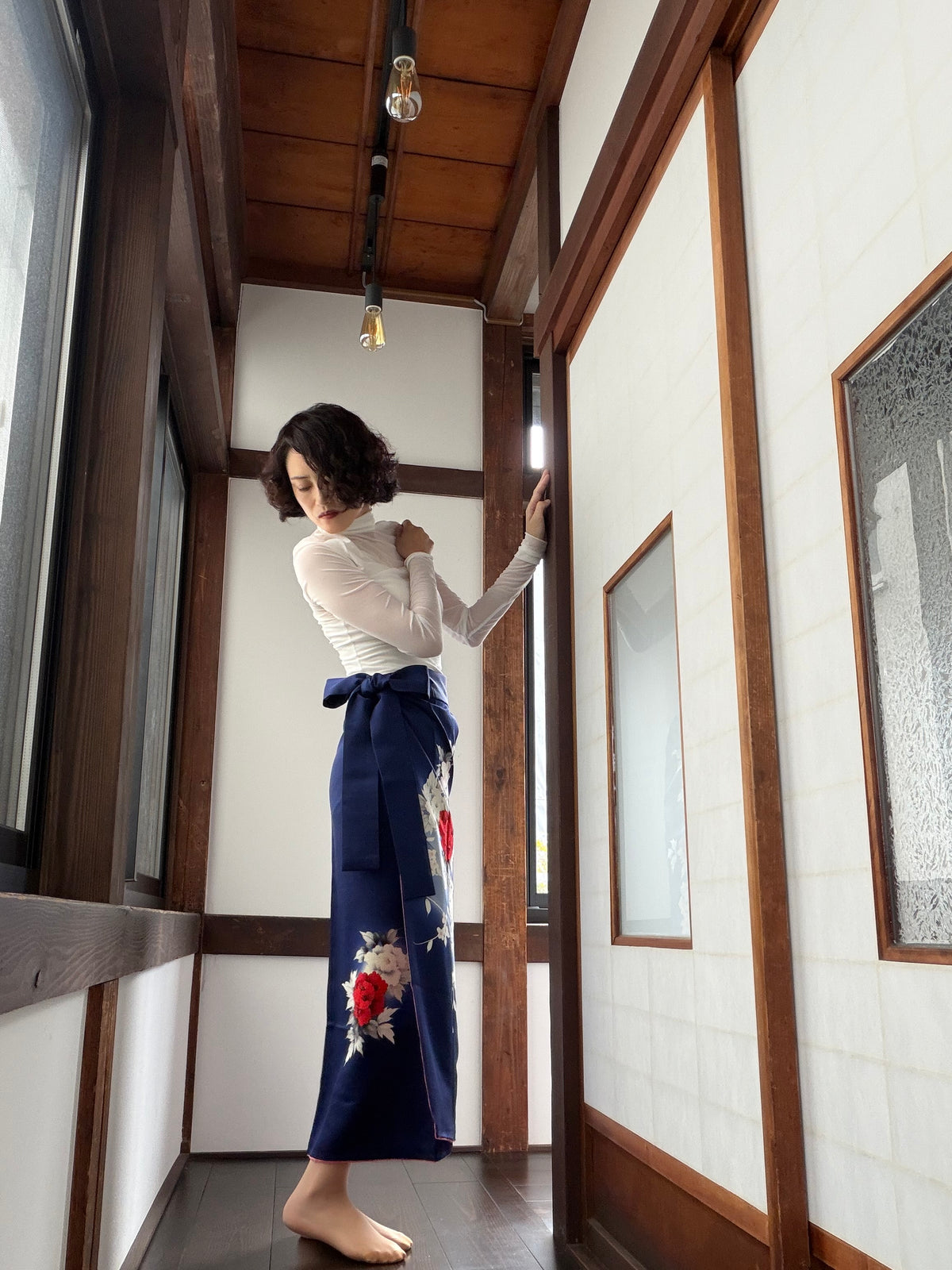 IROTOME SKIRT UPCYCLED FROM JAPANESE KIMONO "IRO147"