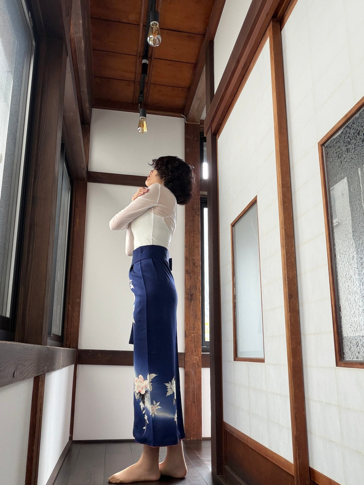 IROTOME SKIRT UPCYCLED FROM JAPANESE KIMONO "IRO147"