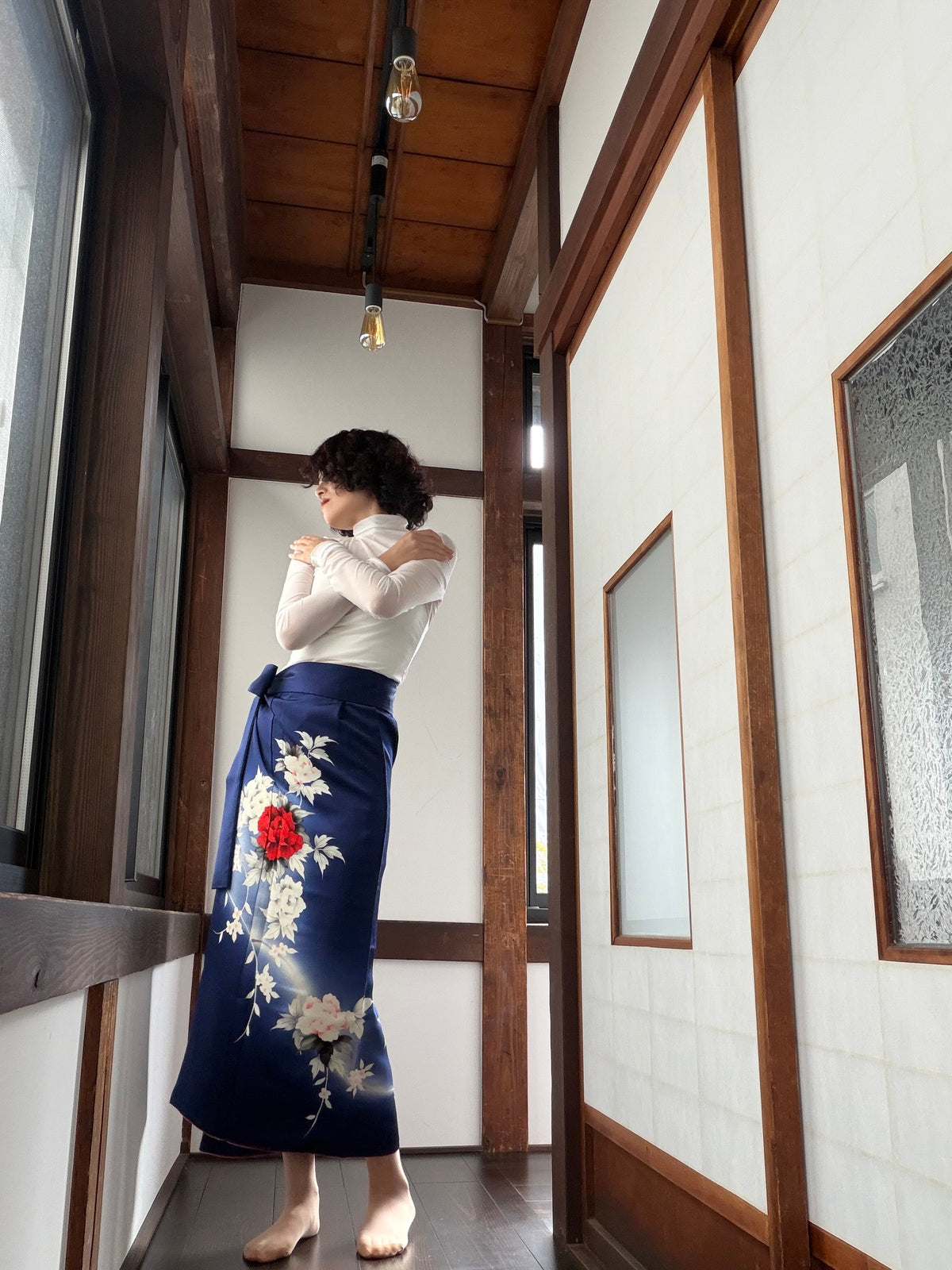IROTOME SKIRT UPCYCLED FROM JAPANESE KIMONO "IRO147"