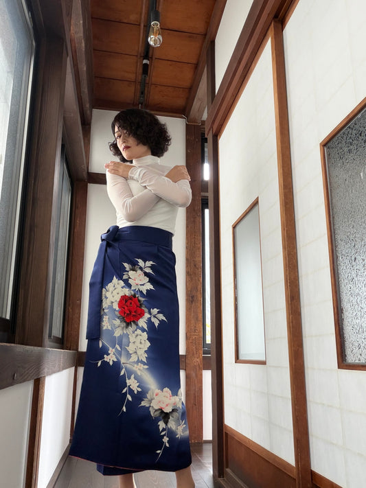 IROTOME SKIRT UPCYCLED FROM JAPANESE KIMONO "IRO147"