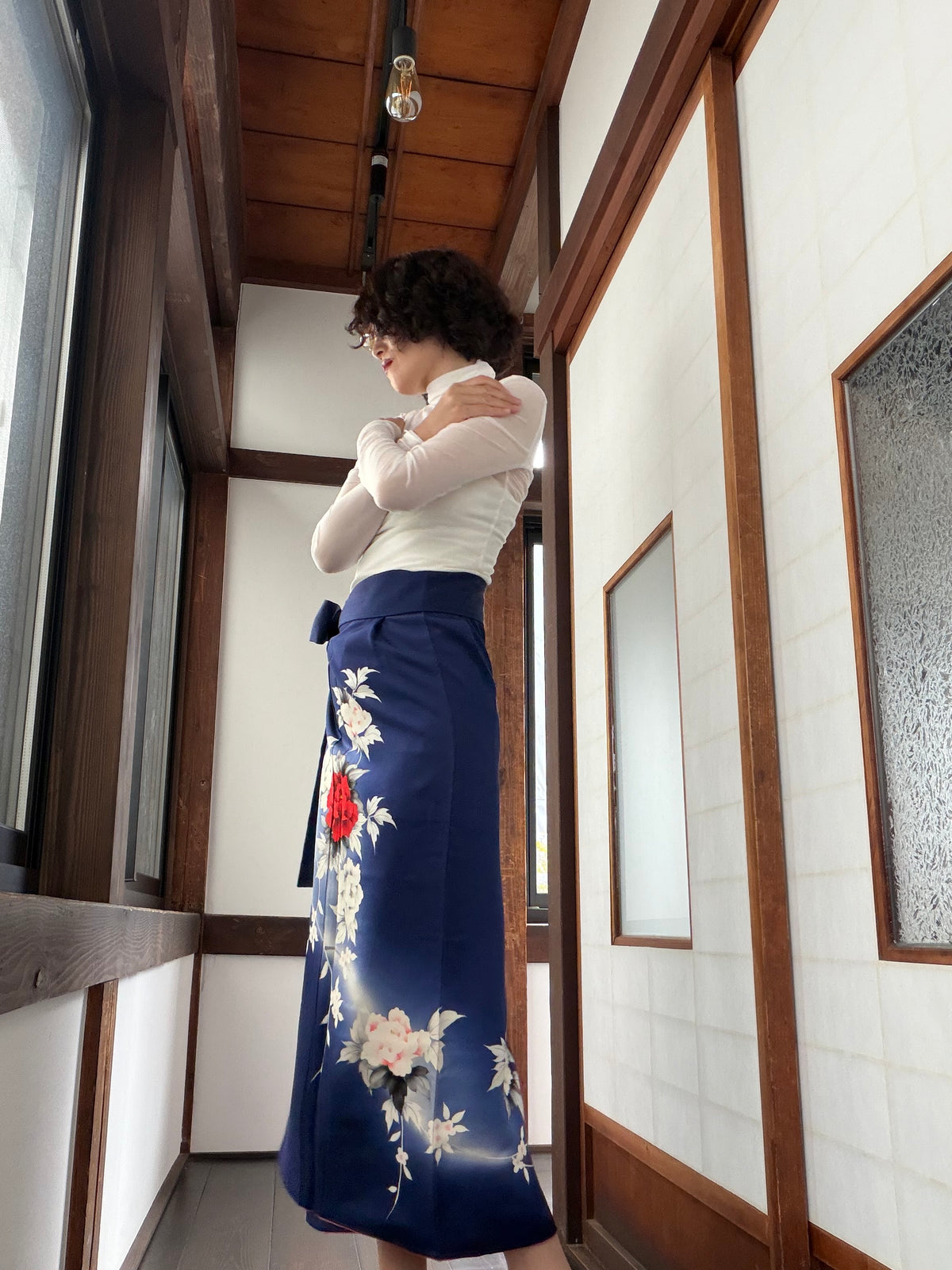 IROTOME SKIRT UPCYCLED FROM JAPANESE KIMONO "IRO147"